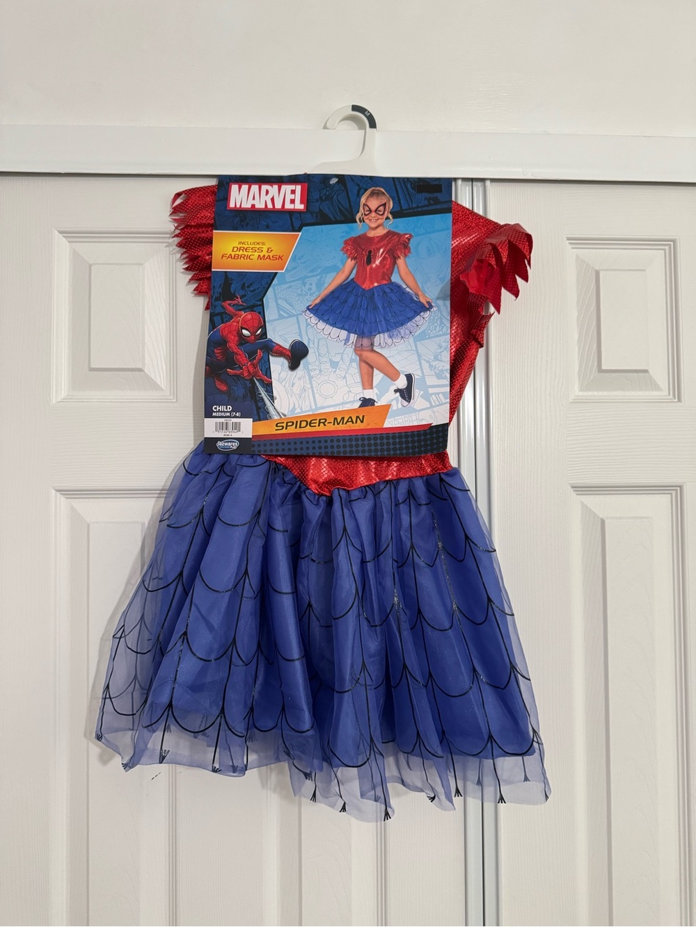Marvel Girls Red and Blue Spider-Man Costume Dress with Mask